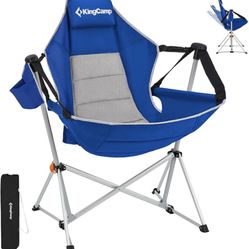 KingCamp Hammock Camping Chair Swinging Recliner Chair for Backyard Lawn Beach Camp Outside Indoor Adults Portable Lounger Folding Chair, 265 Lbs
