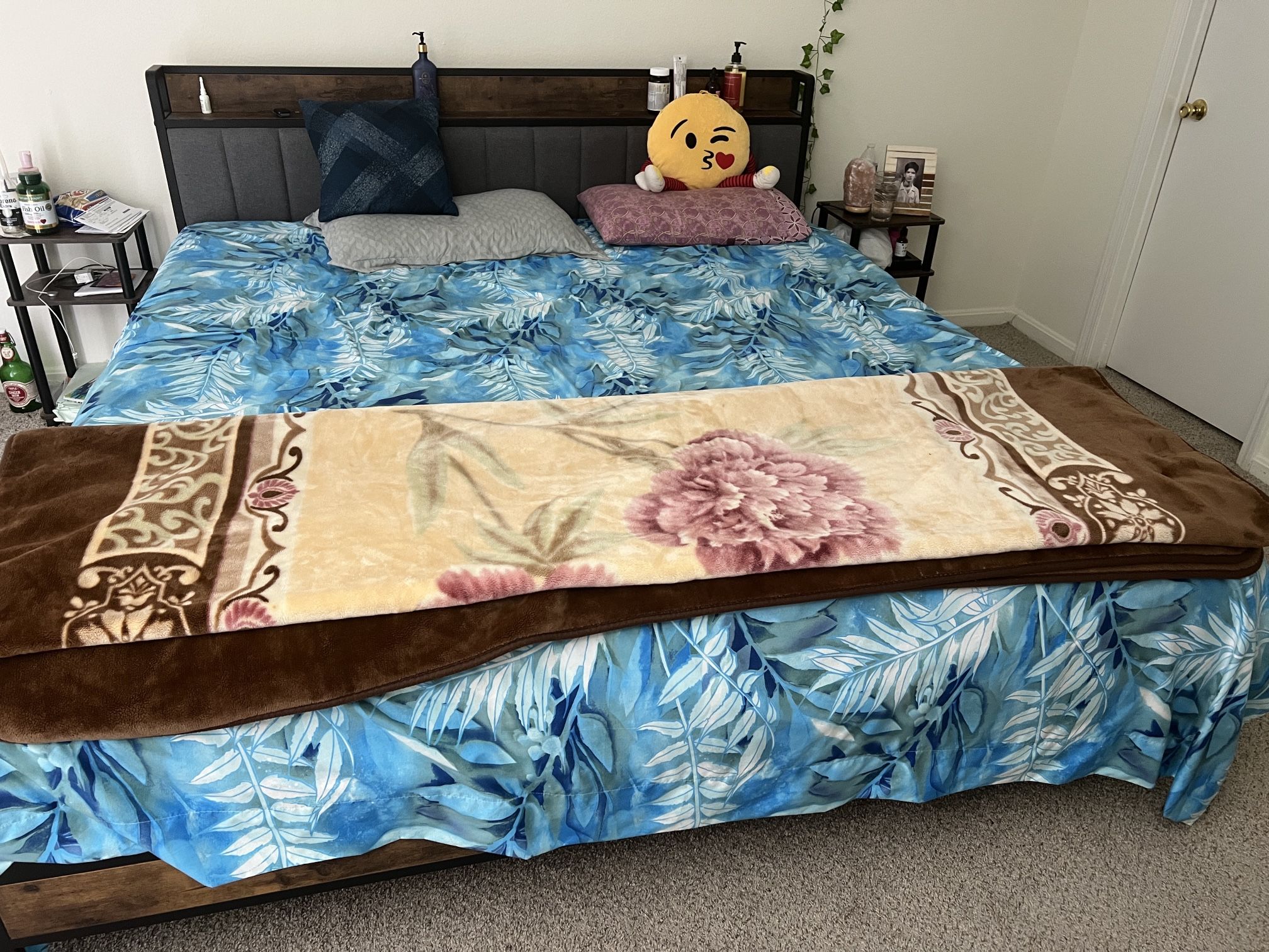 King Size Bed with Frame, Mattress & Waterproof Protector – Excellent Condition