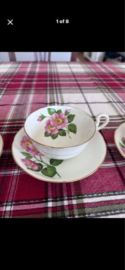 Set of 3 - Royal Grafton Fine Bone China Tea Cups and Saucers