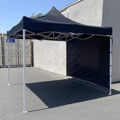 BRAND NEW $110 Heavy Duty Canopy 10x10 FT with (1) Sidewall, Ez Popup Outdoor Party Tent (Blue, Red) 