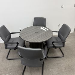 Round Conference Table with Chairs
