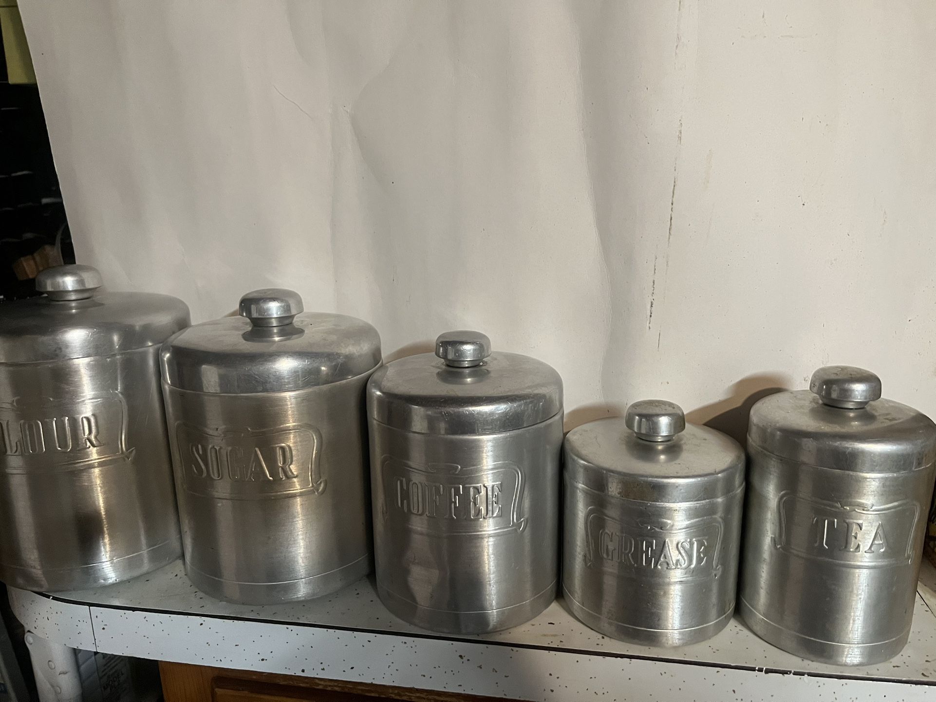 5 Piece Heller Aluminum Canister Set 