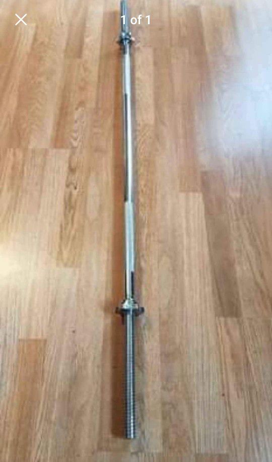 5 Foot Standard 1" Barbell 15 Lbs With Spin Locks