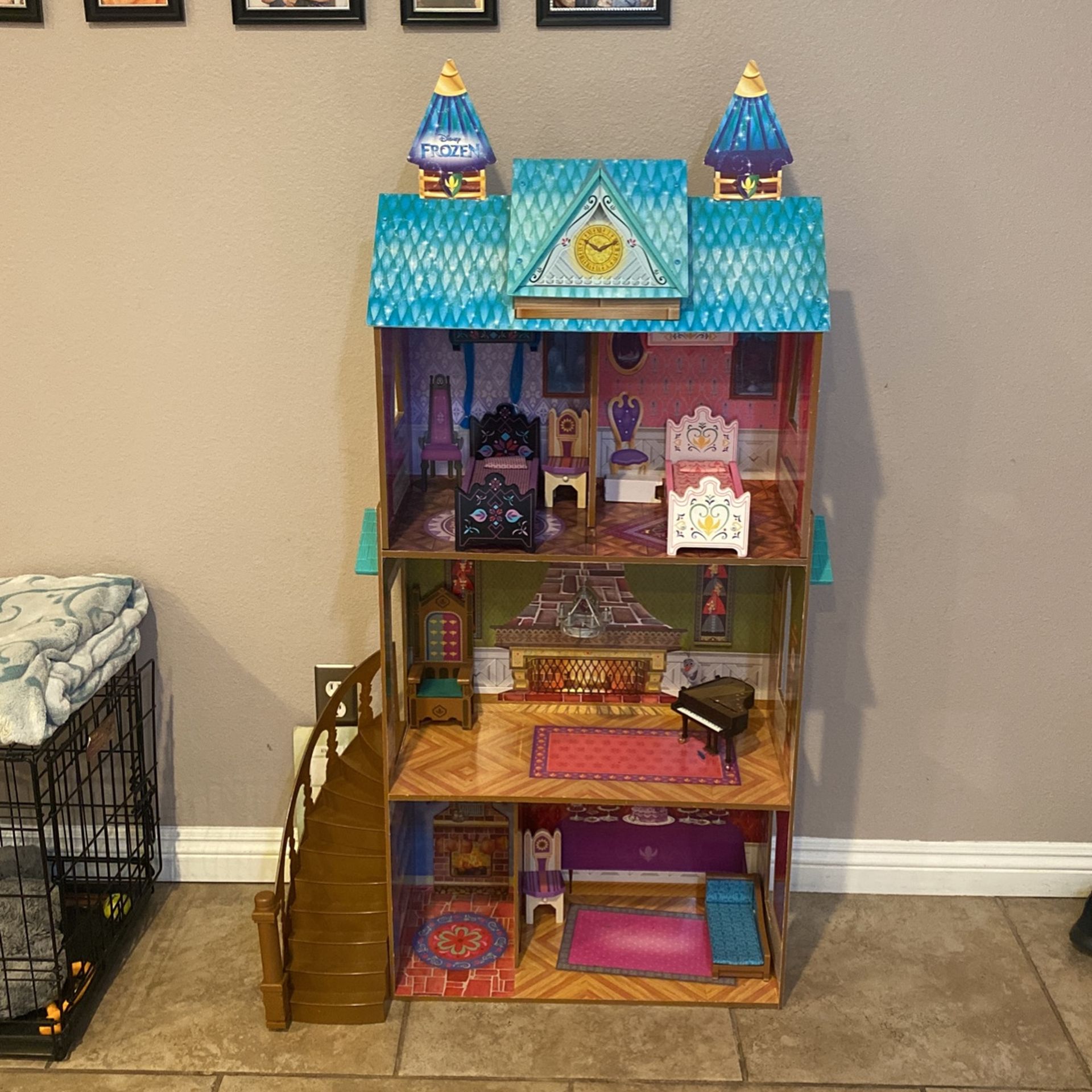 frozen dollhouse with furniture
