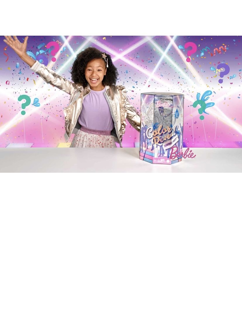 Barbie Color Reveal Surprise Party! Set with 50+ Surprises: 1 Doll, 1 Chelsea Doll, 2 Pets, 6 Color-Change Activations, Accessories & More, Dance Part