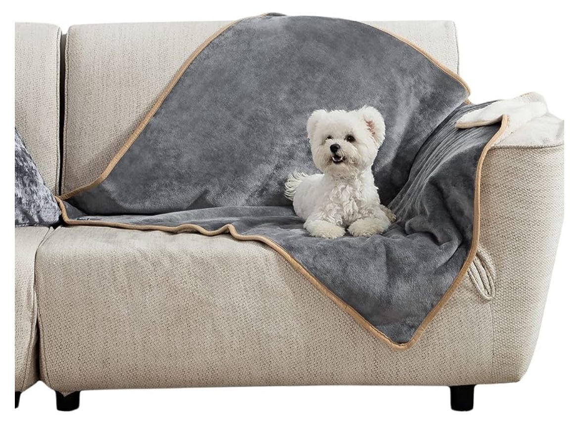 Bedsure Waterproof Dog Blankets for Medium Dogs - Medium Cat Blanket Washable for Couch Protection, Sherpa Fleece Puppy Blanket, Soft Plush Reversible