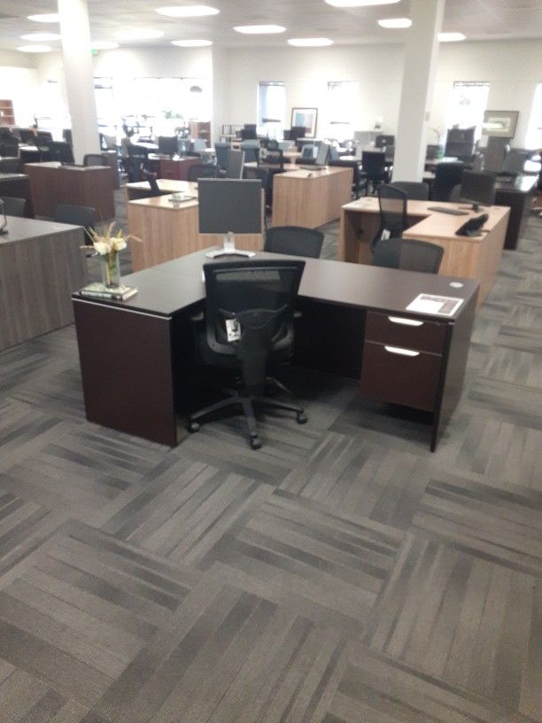 Espresso L-Shaped Desk