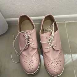platform heel shoes pink 