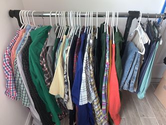 35 Pieces Of Mens Clothing Mostly Ralph Lauren, Some Hilfiger And izod