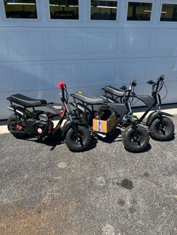Trio of Mega Moto 80 Mini Bikes – 1 Ready to Ride, 2 Rollers (Package Deal!)