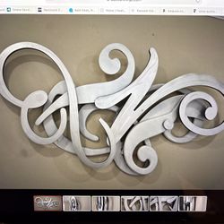 Modern Silver And White Wall Art , 3 Dimensional , From An Upscale Home In Melville, Made Of Resin/wood 78” X 41”