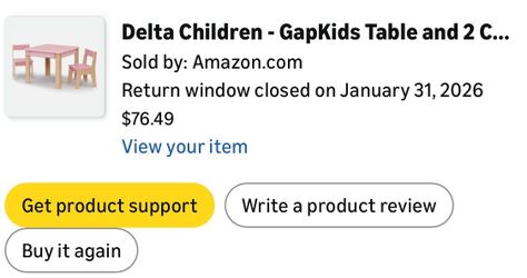 Delta Children GapKids Kids Table & 2 Chairs Set – Pink – Good Condition