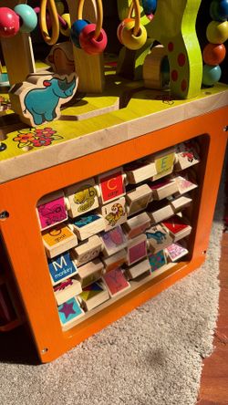 Wooden activity cube zany zoo