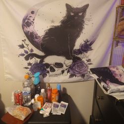 Gothic Cat Tapestry 