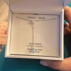 Blue Topaz Sterling Silver Necklace