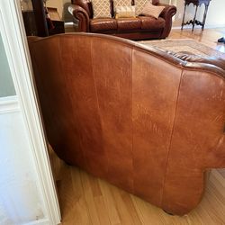 Vintage leather couch, chair and ottoman set