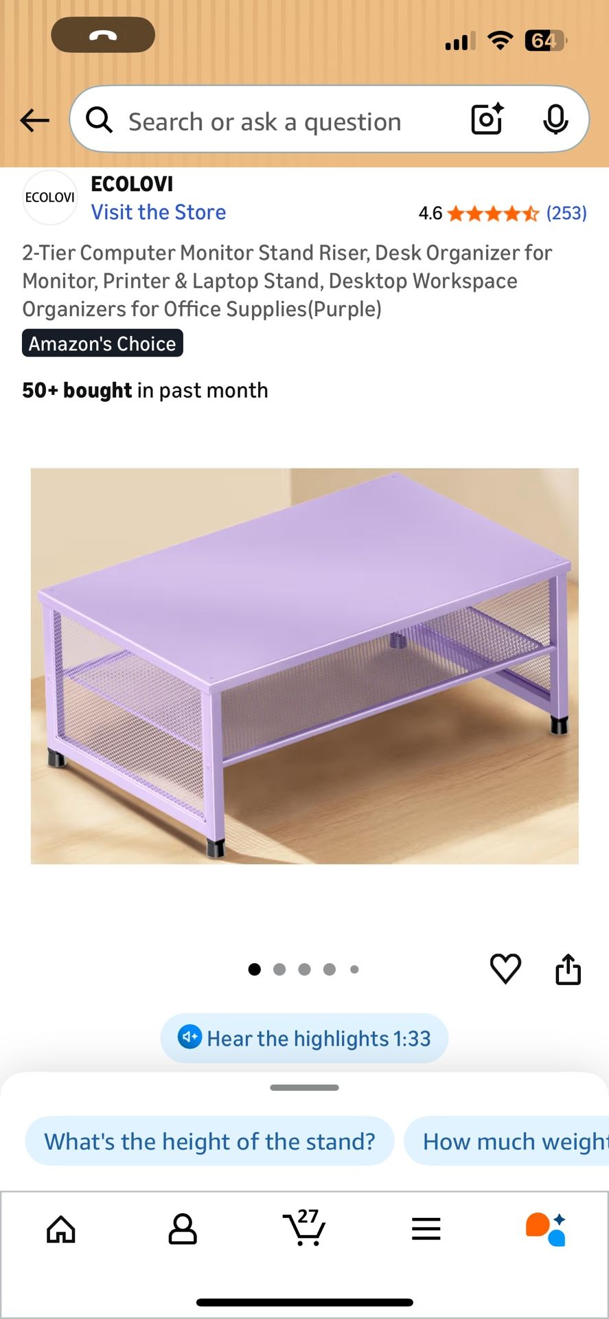 Extra Wide Computer Stand Riser