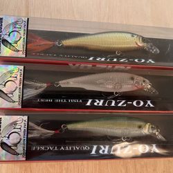 3 Yo-zuri Sashimi Freshwater Minnow Bass Fishing Lures, crankbaits, New 