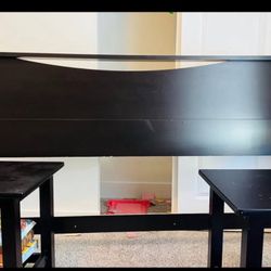 King Size Wooden Head Board With Matching Side Table 