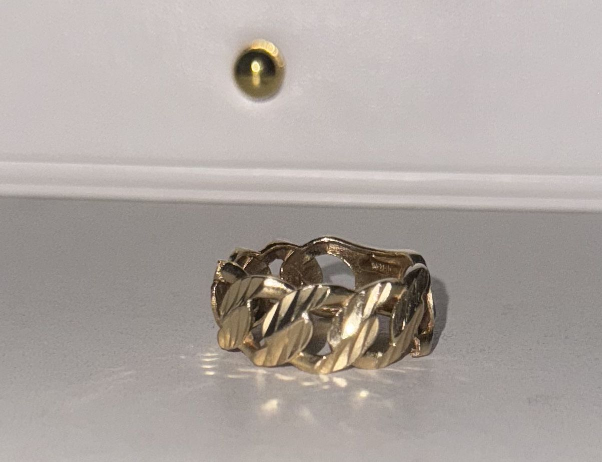 Gold Cuban Ring 14k