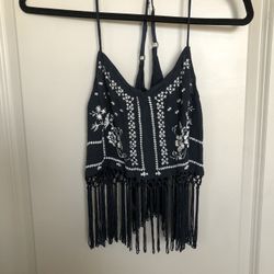Women’s Hollister Fringe Crop Top Size Small 
