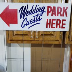 Wedding Parking Sign, 2 Sided