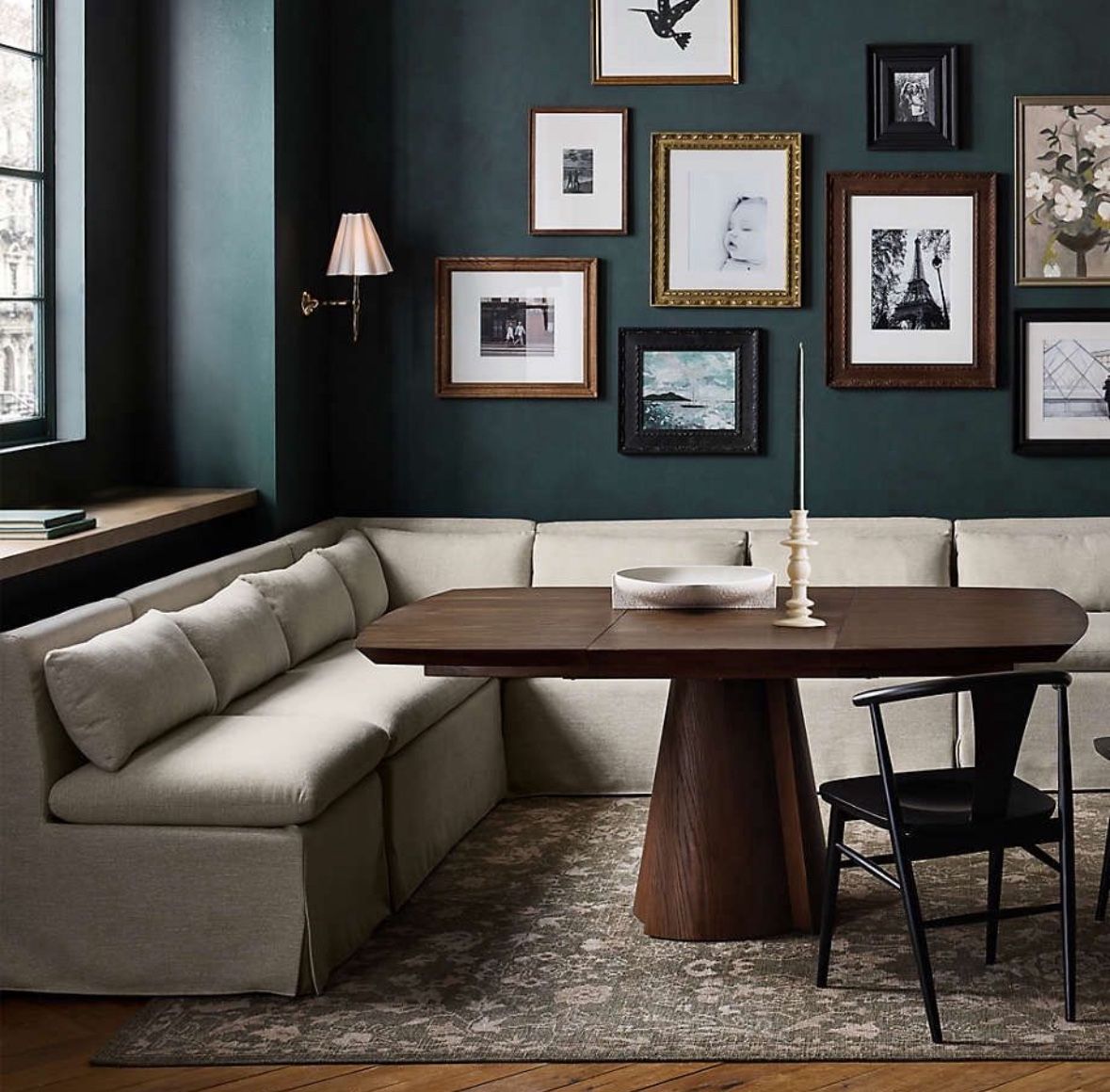 Crate and Barrel Belmar Slipcovered L-Shaped Double Dining Sofa