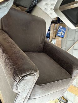 Ashley Chase Chair With Ottoman Brown Suede