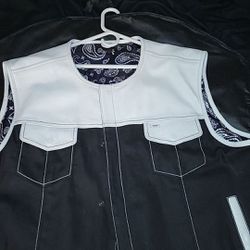Men’s Custom Handmade Leather Motorcycle Vest