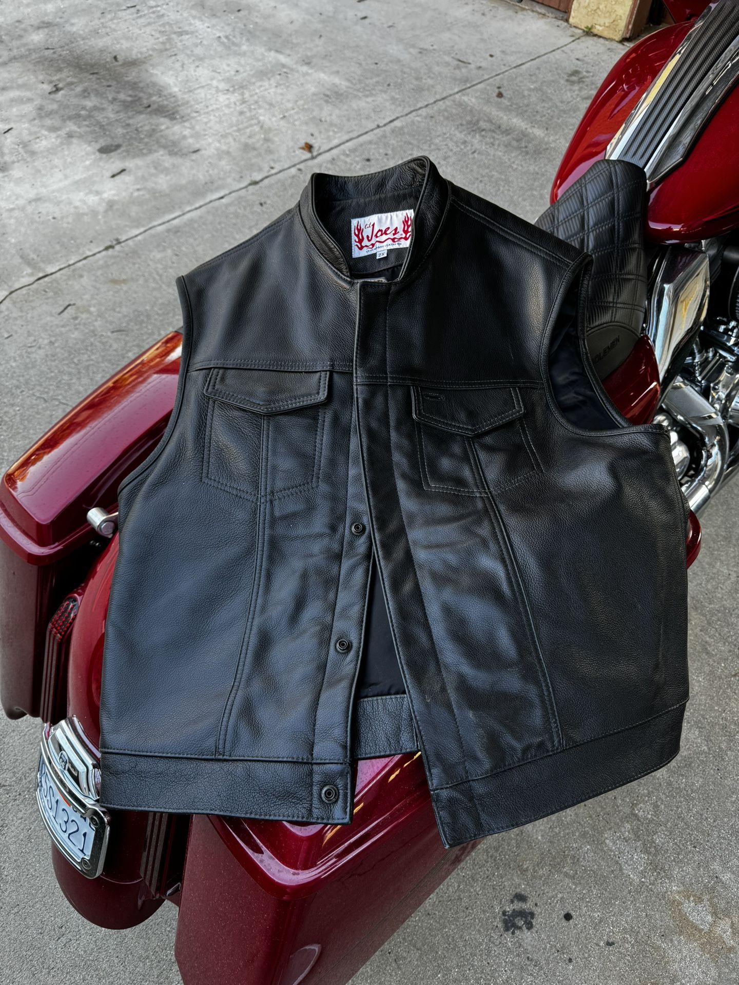 Lil Joes legendary leather “SOA” Motorcycle Vest
