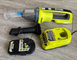 RYOBI ONE+ PCL702B 18V Hand Vacuum 2Ah Battery Charger Attachments Used