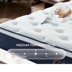 Queen Mattress 12 Inch, Queen Size Hybrid Mattress in a Box