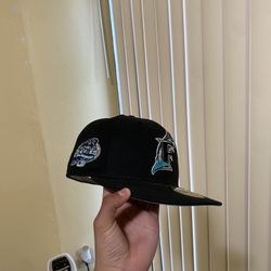 Black Florida Marlins Hat