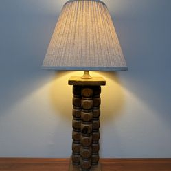Antique Wood Mid Century Lamp