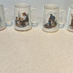 Vintage 1985 Norman Rockwell Museum Collection Mugs