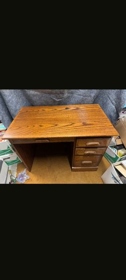 Solid Wood Oak Desk with Drawers