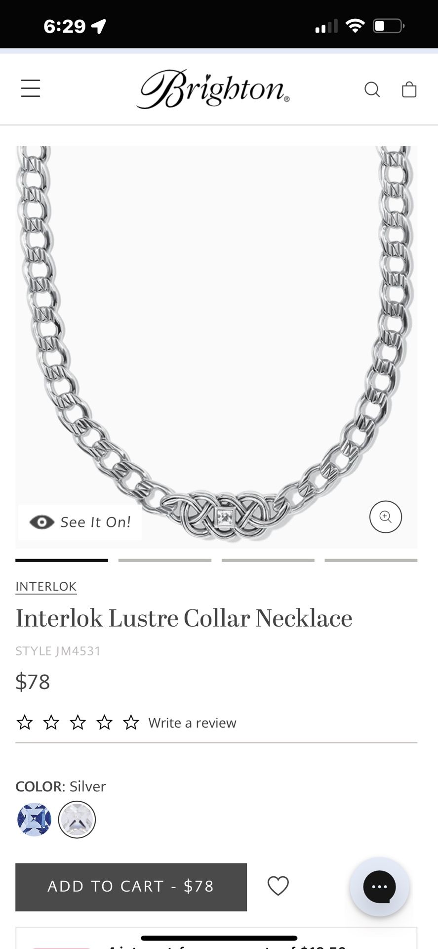 BRIGHTON Interlok Lustre Collar Necklace