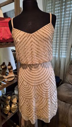 Adrianna Papell Blouson Sequined Cocktail Dress