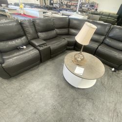 Sectional Sofa   Wylder Leather Power Reclining Sectional with Power Headrests