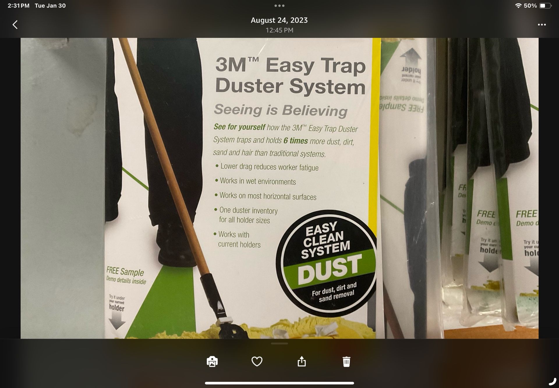 3M EasyTrap Duster 5” X 30 Feet- 60 Sheets Per Roll, 1 Roll + 25 Sample Packs
