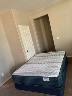 QUEEN HARMONY LUX BEAUTYREST FIRM MATTRESS AND FREE BOX SPRING