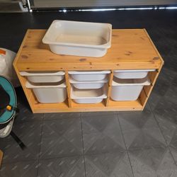 Ikea Trofast Storage Table Kids With Bins