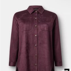 TORRID Faux Suede Shacket 3X