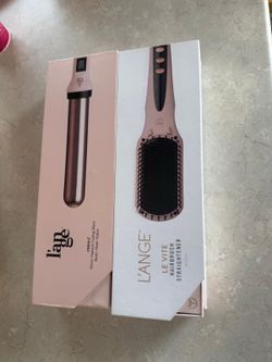 Kit L'ANGE Hair: Cepillo Alaciador Le Vite + Ondulador Ondulé 32mm (Blush)