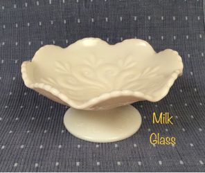 White Milk Glass Candy Dish