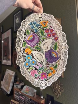Hand Embroidered Colorful Floral Piece