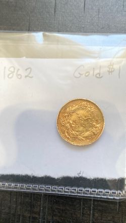 1862 Gold $1 US Gold Dollar Coin