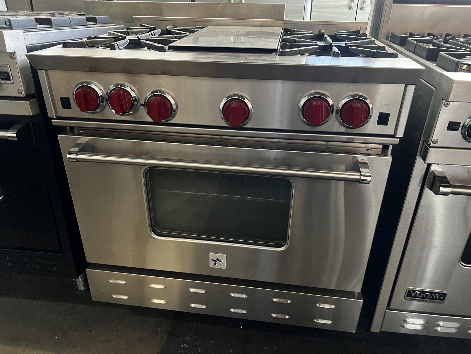 Blue Star Dual Fuel Range Stove Stainless Steel With Griddle 