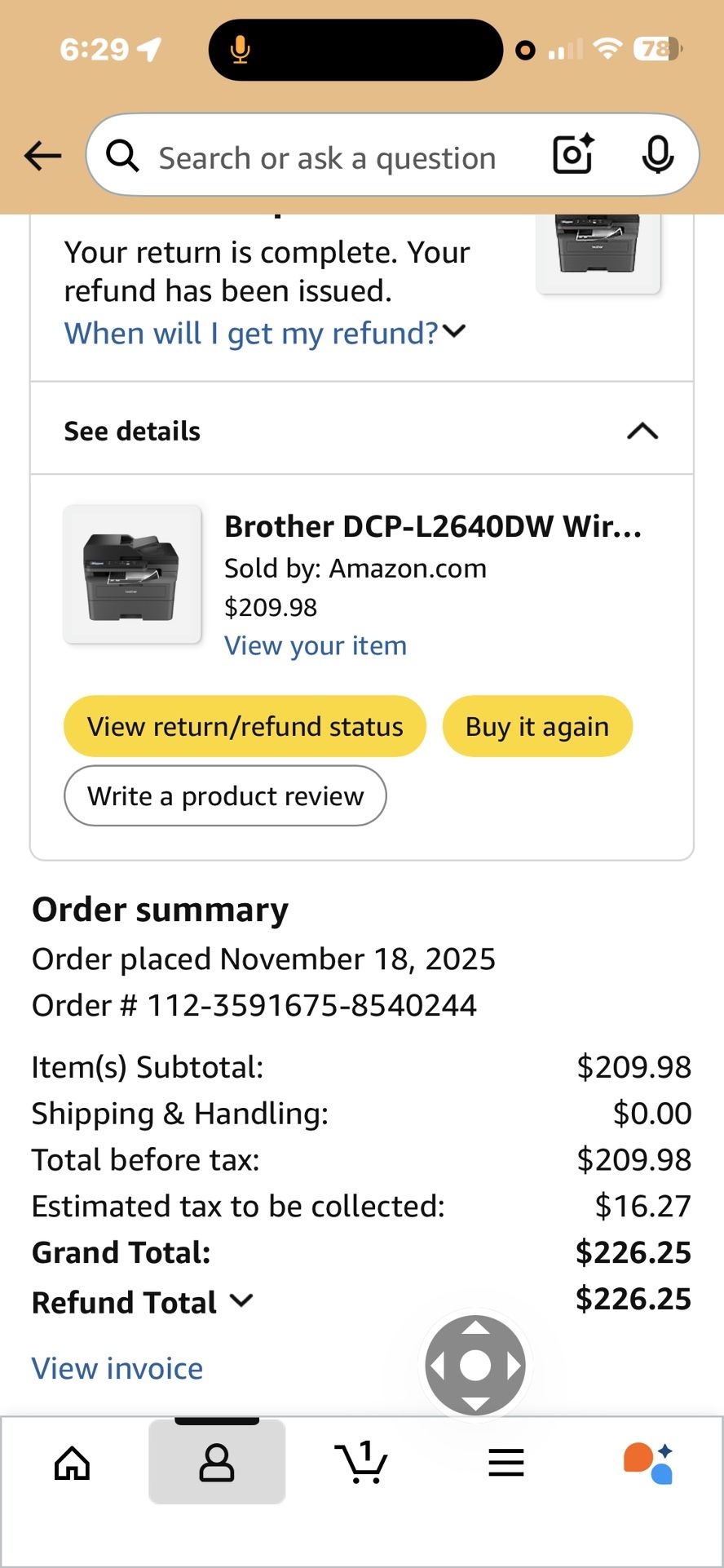 Brothers Printer Practically New!