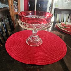 Kings Crown Ruby Flash Compote Or Candy Dish